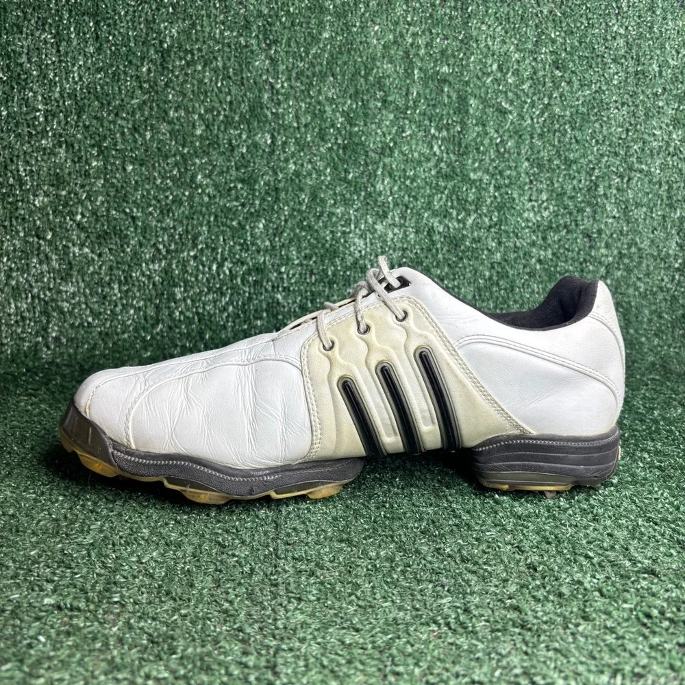 Adidas Tour 360 Leather Cleated Spiked Athletic Golf Shoes White Mens Size 10‎